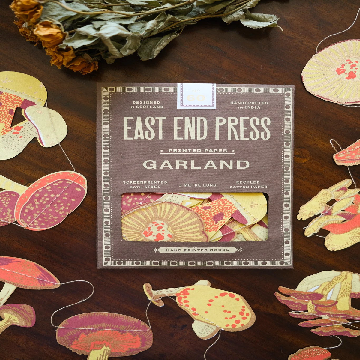 Mushroom Garland  Handmade Paper Decoration
