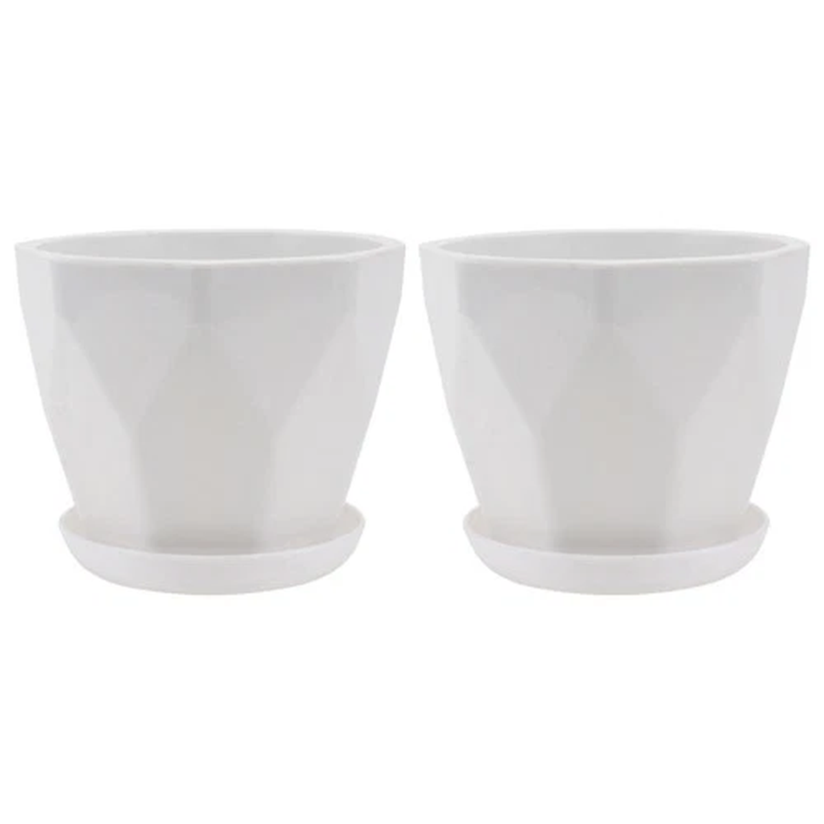 2 Sets of Breathable Flowerpots Household Bonsai Pots for Gardening (White)