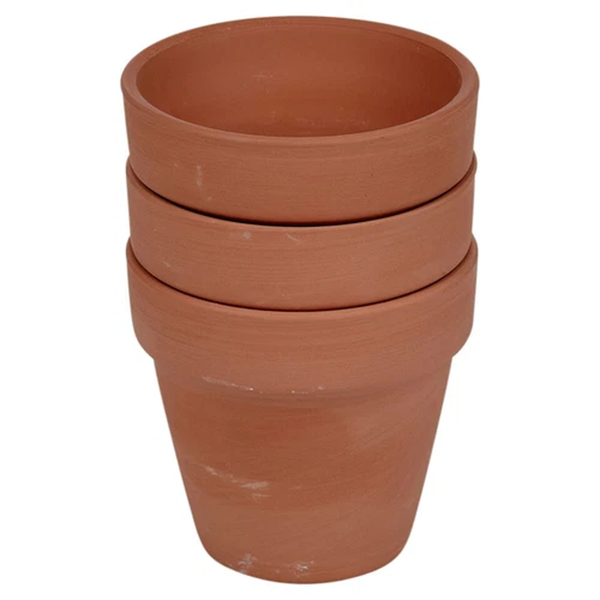 3x Small Classic Terracotta Plant Pots Drainage Hole Elegant Design for Garden