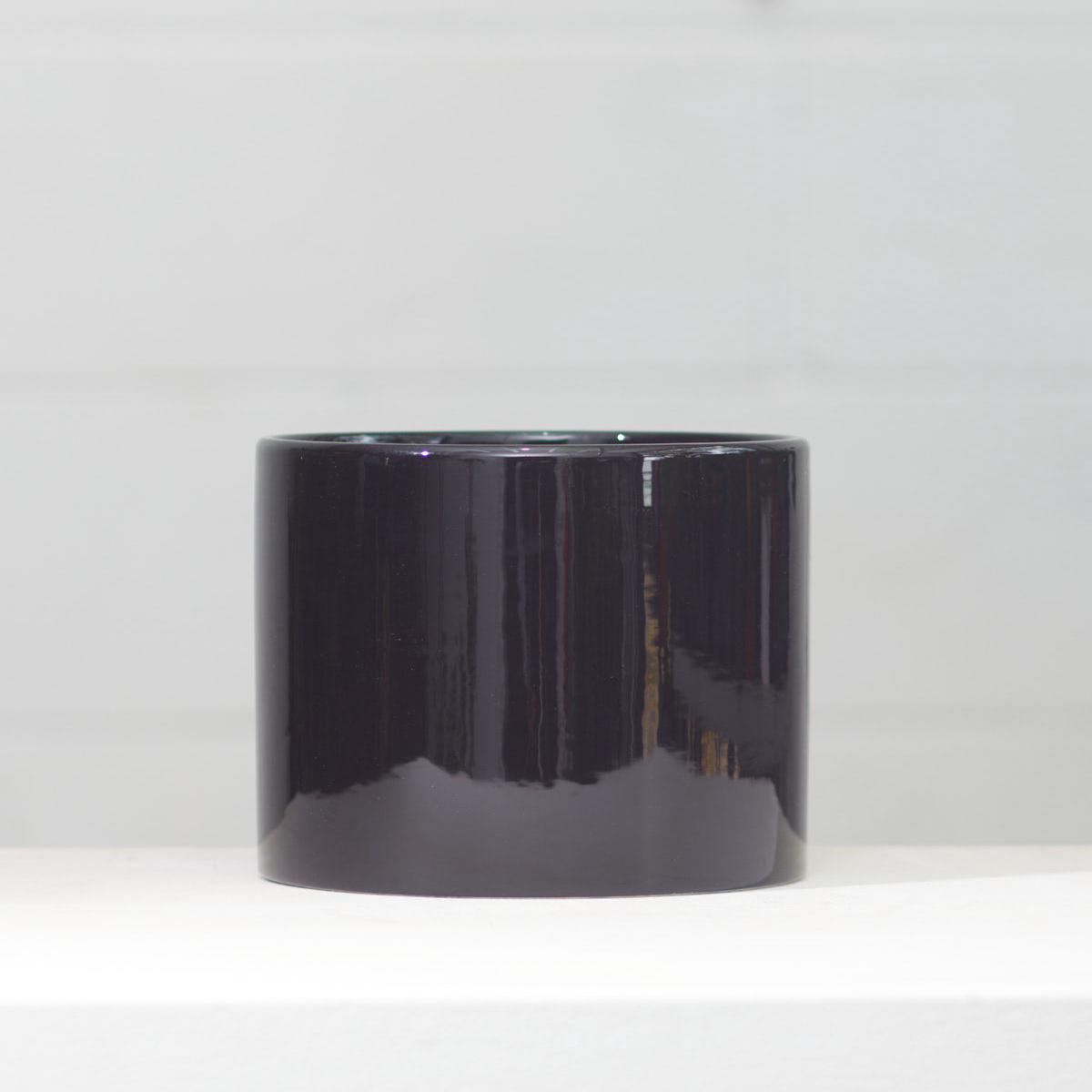 CERCLE PLANTER Gloss Black, Small 6.5 Inch
