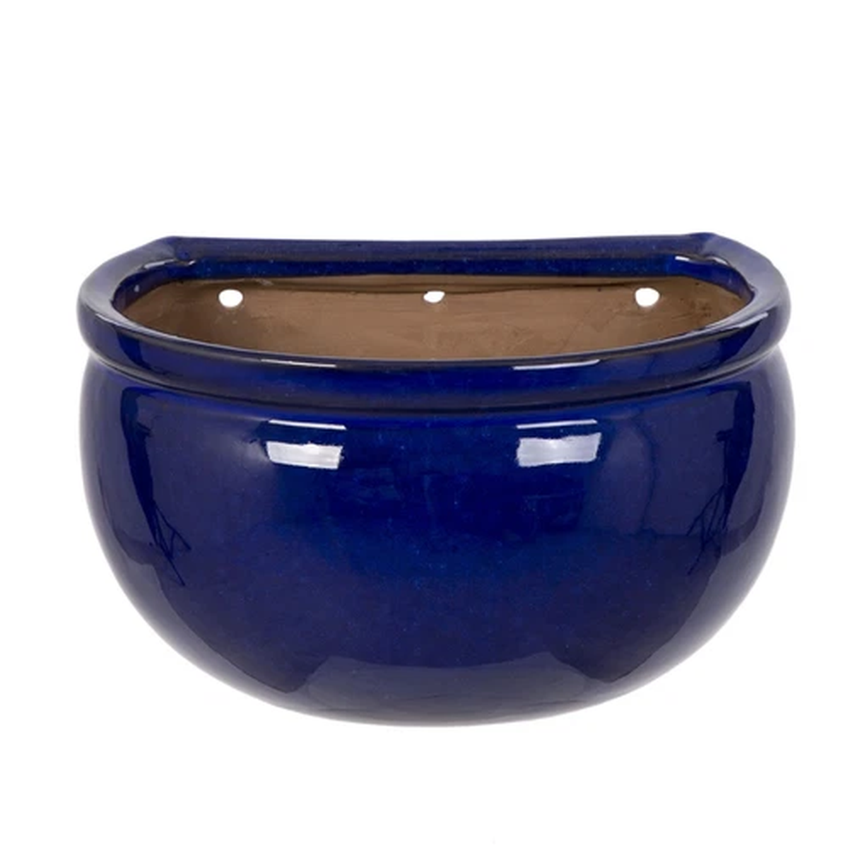 Blue Ceramic Wall Planter Plant Pot - Frost Proof
