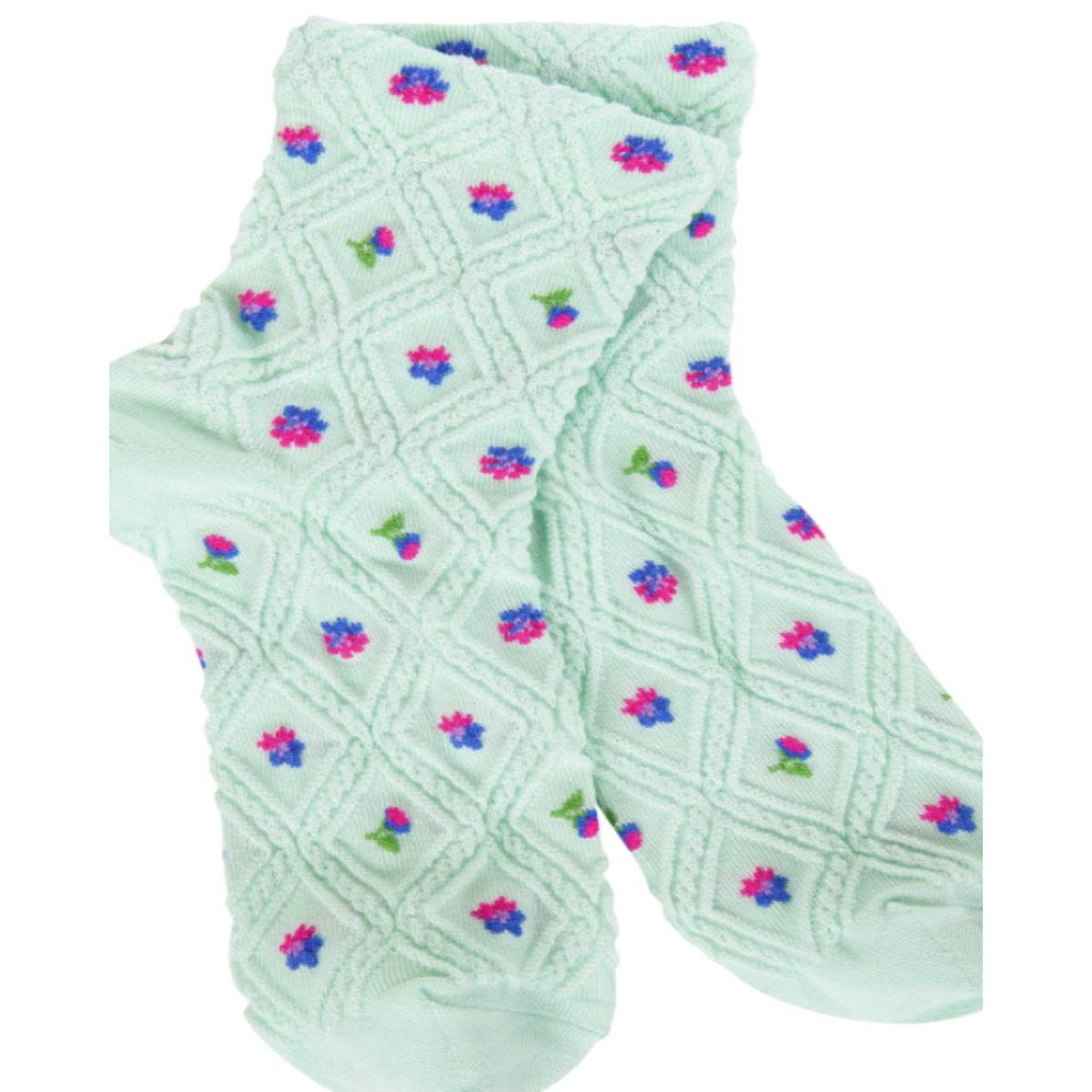 Crescent Socks - Lattice Quarter Socks Rosebud