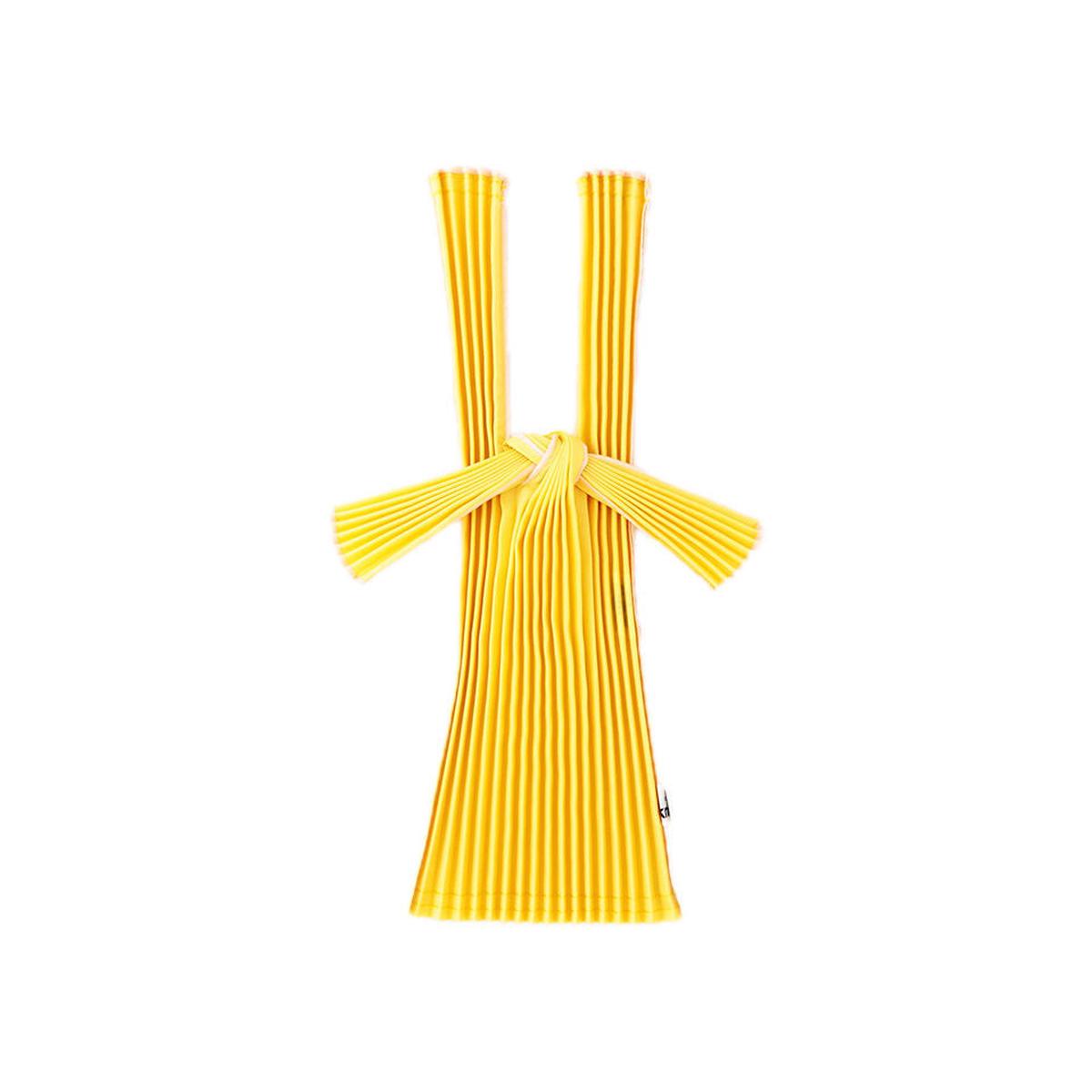 Pleco Pleated Tote Bag in Yellow