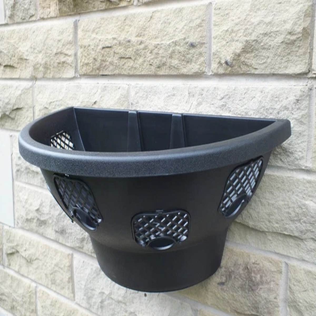 Wall Hanging Basket Black Plantopia Easy Fill UK MADE - Pack of 4