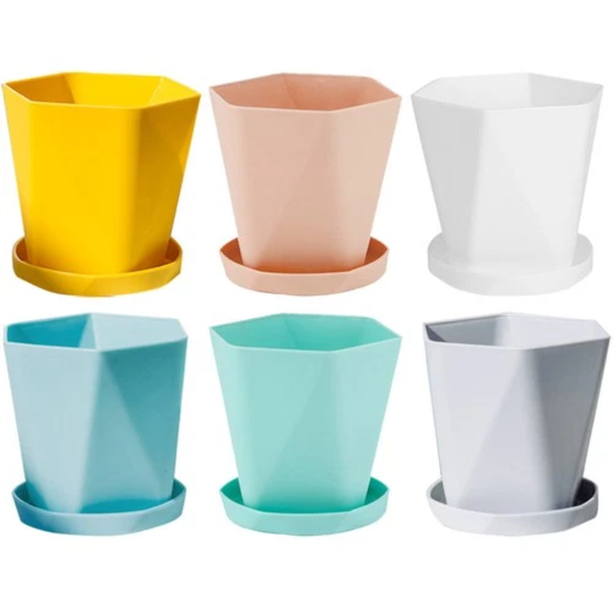 6 Pcs Flower Pot Indoor Nordic Simple Detachable Water Flowerpot Tray Pots