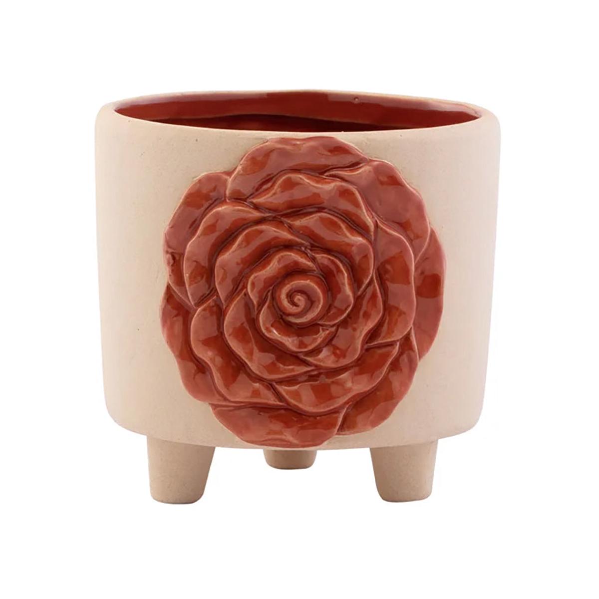 Burnt Orange Rose Planter