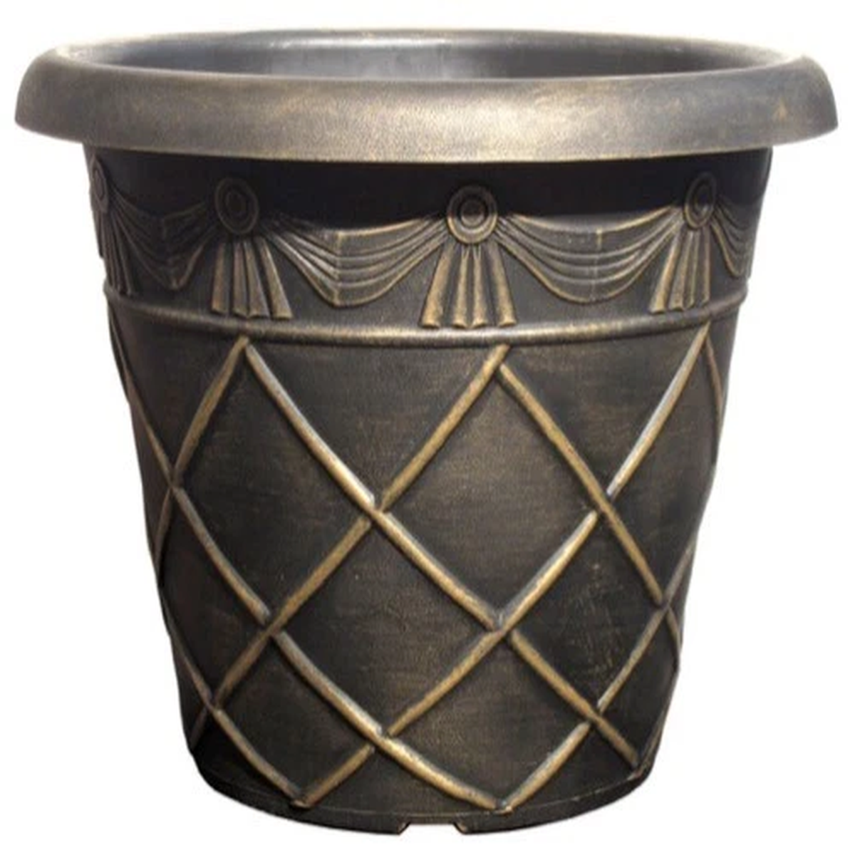 Large Plant Pot 46cm Tuscany Roman Black Bronzed  Effect