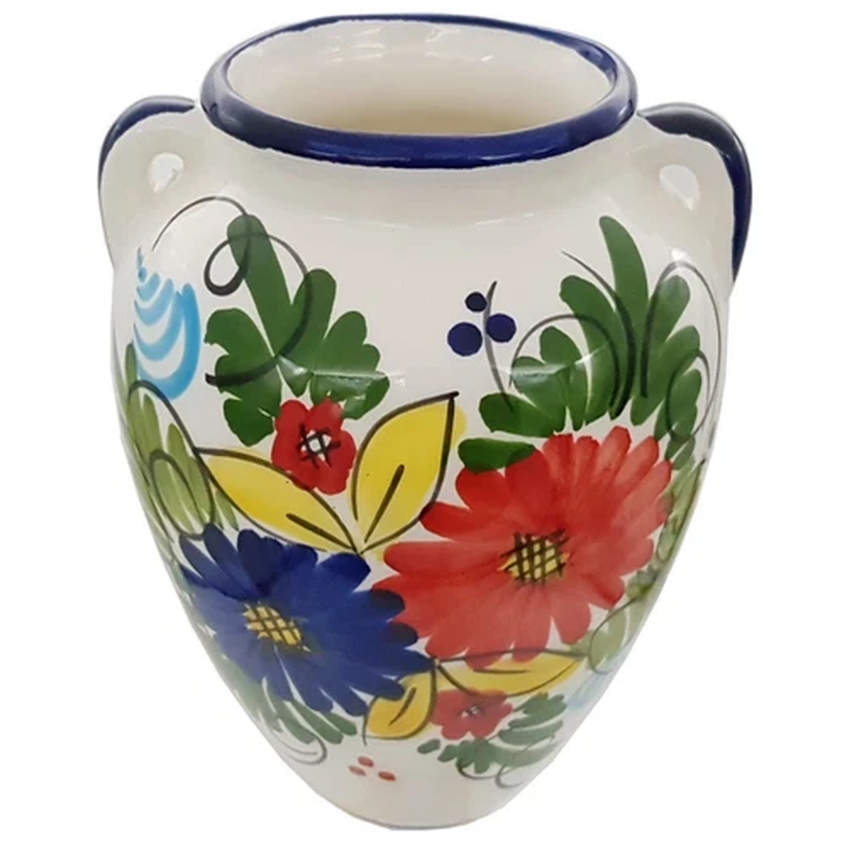 Spanish Ceramic Hanging Urn Wall Pot 19 cm X 16 cm Handmade Ceramic Pottery