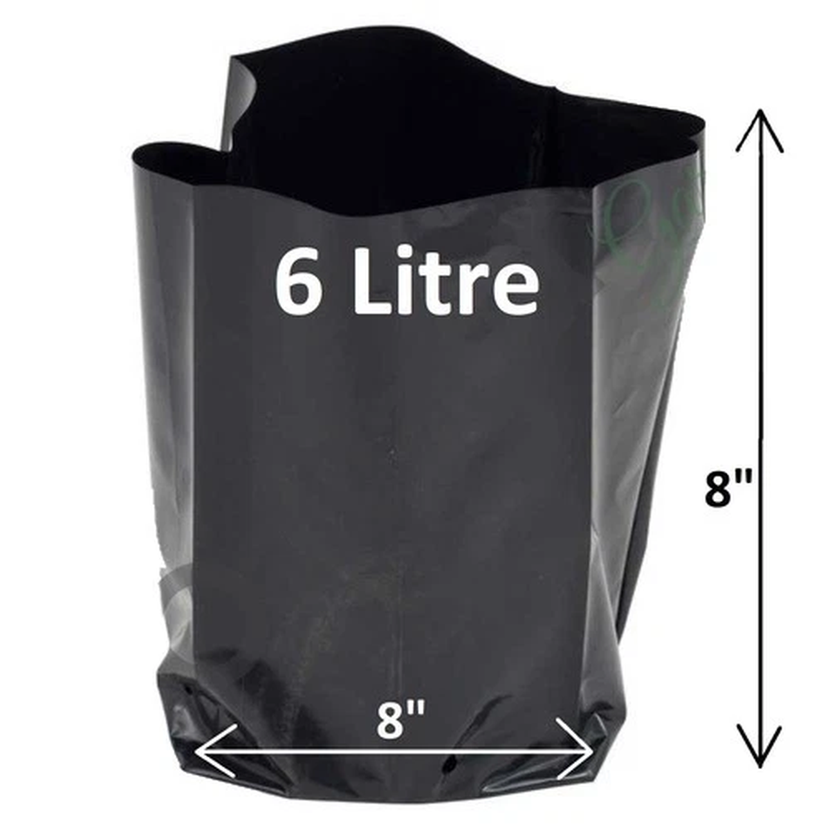 6 Litre Plant Poly Pots 8" x 8" Grow Bag Containers Hadopots Polythene