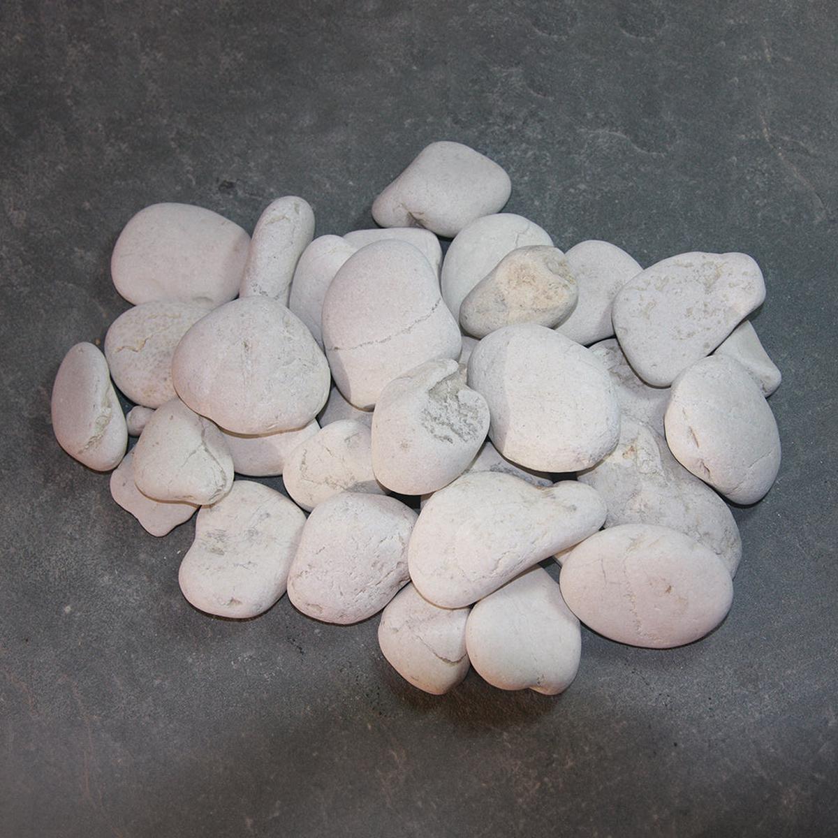 Garden Semi-Polished White River Stone 10Kg