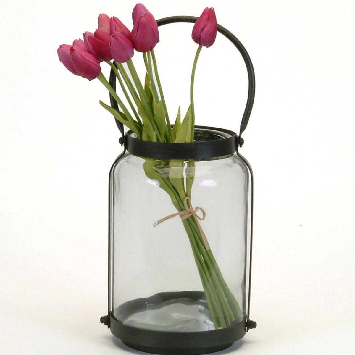 Medium Round Jar W/Handle 15In