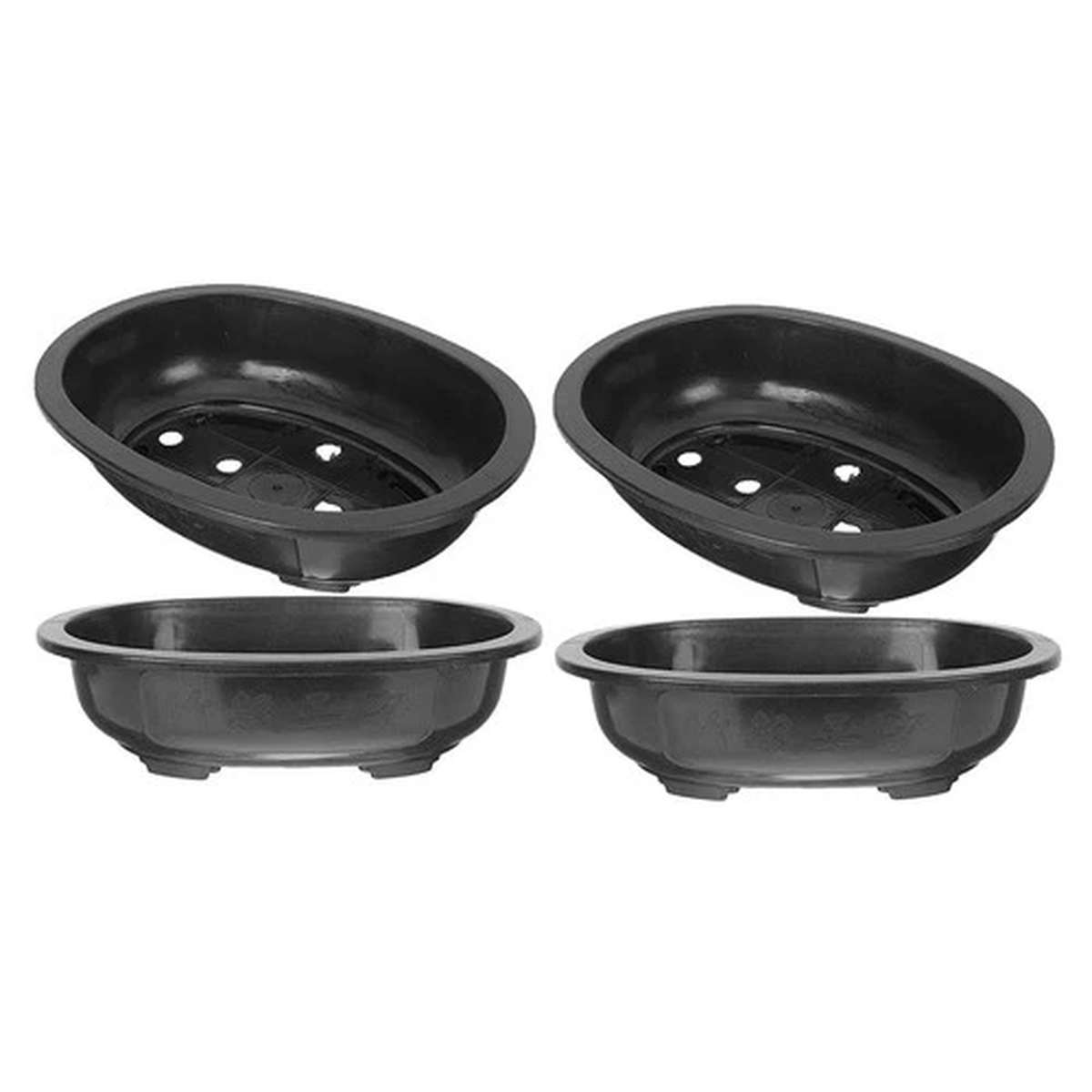 4 Pcs Garden Flower Pot Pots Plastic Bonsai Planting with Drainage