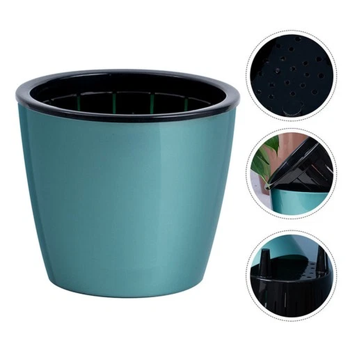 1PC Lazy People Vertical Grain Flowerpot Automatic Water Absorption Flower Pot