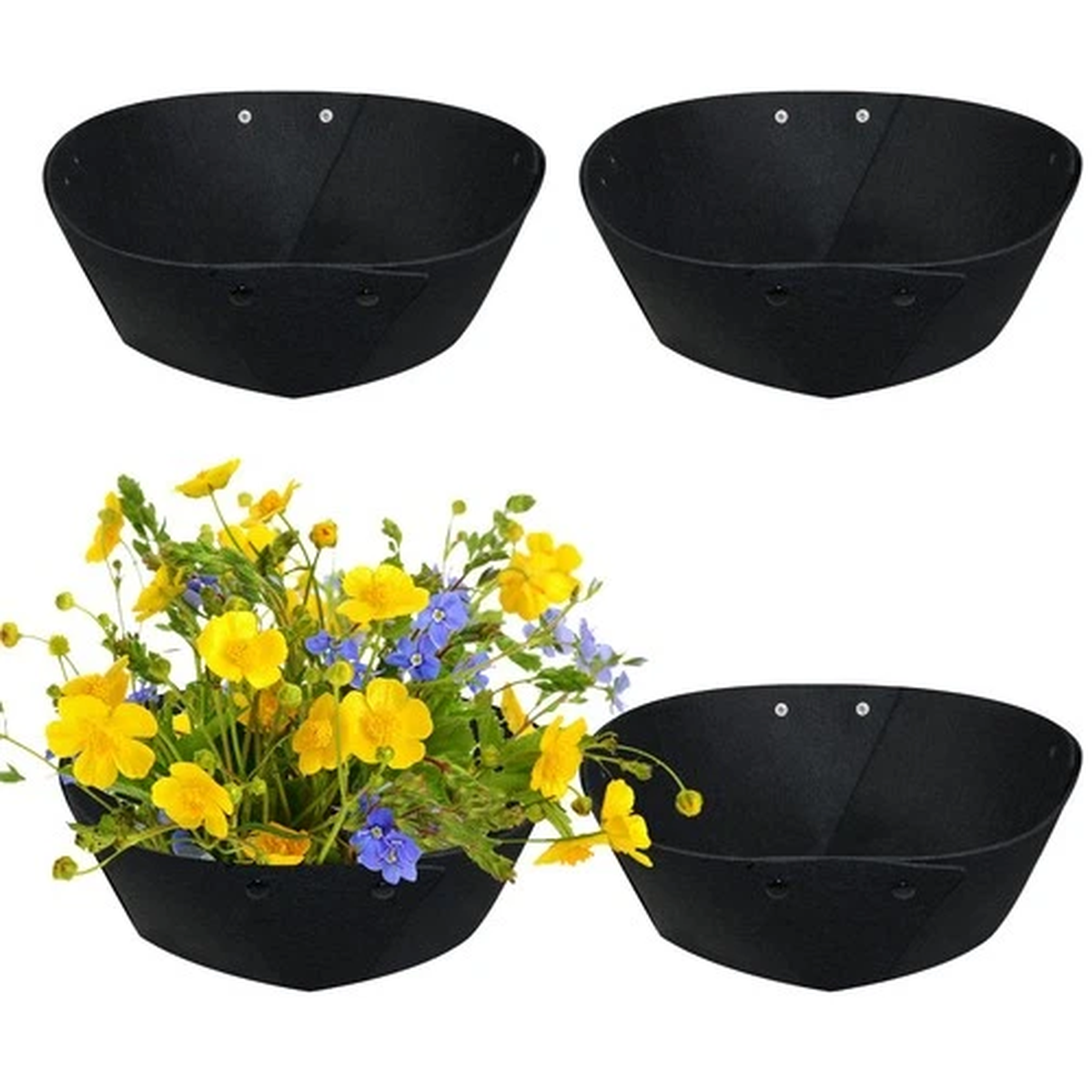 4 Pack 14 Inch Fabric Planter Basket Liner Felt Flower Pot Liners Replacement