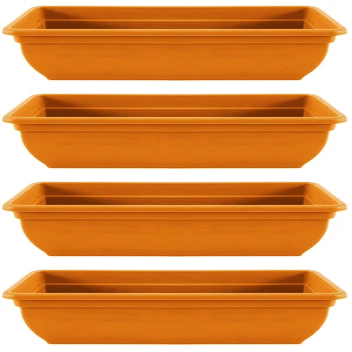 4x Winchester Trough Plant Plastic Garden Flower Patio Planter 46cm - Terracotta