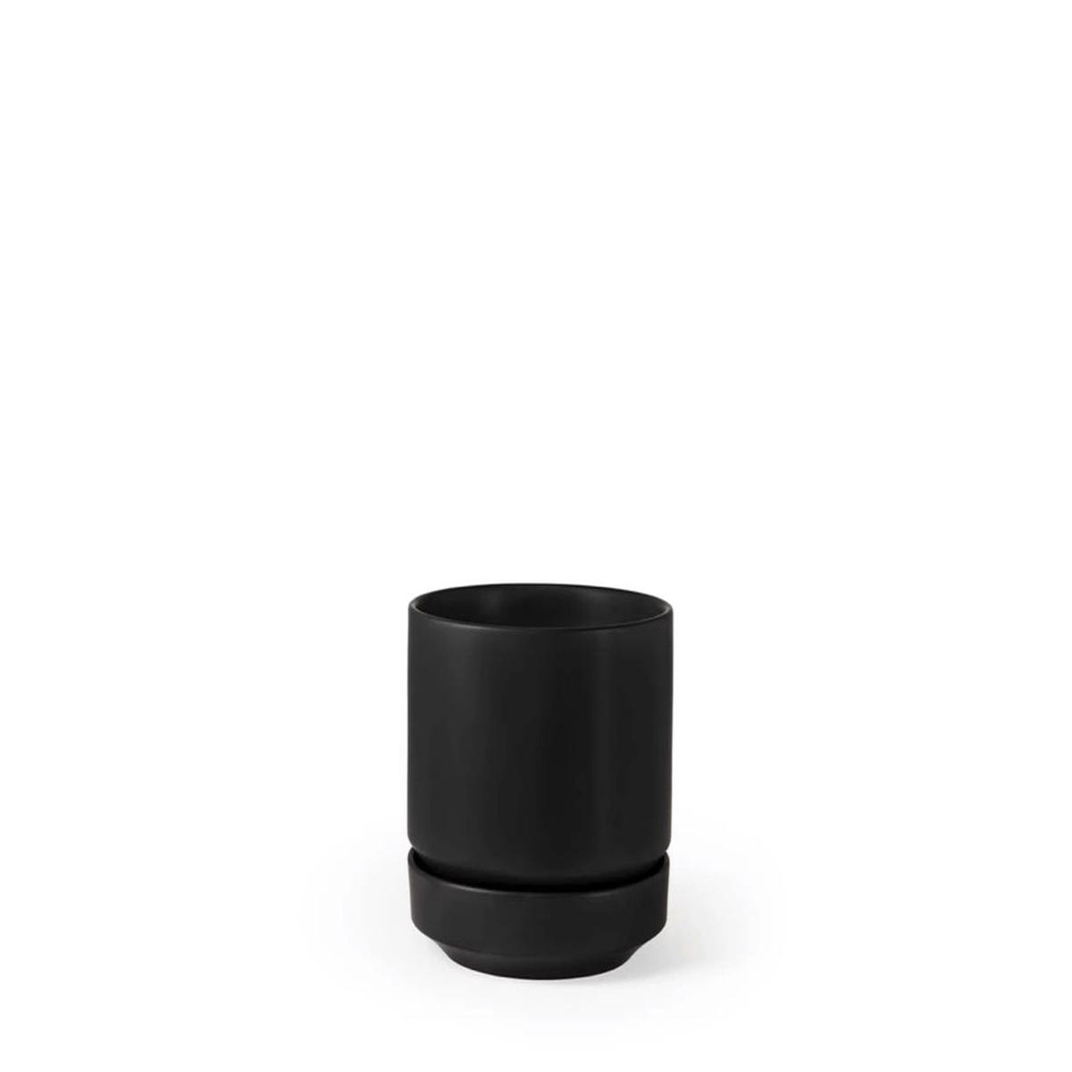 4" Round Two Planter - Black