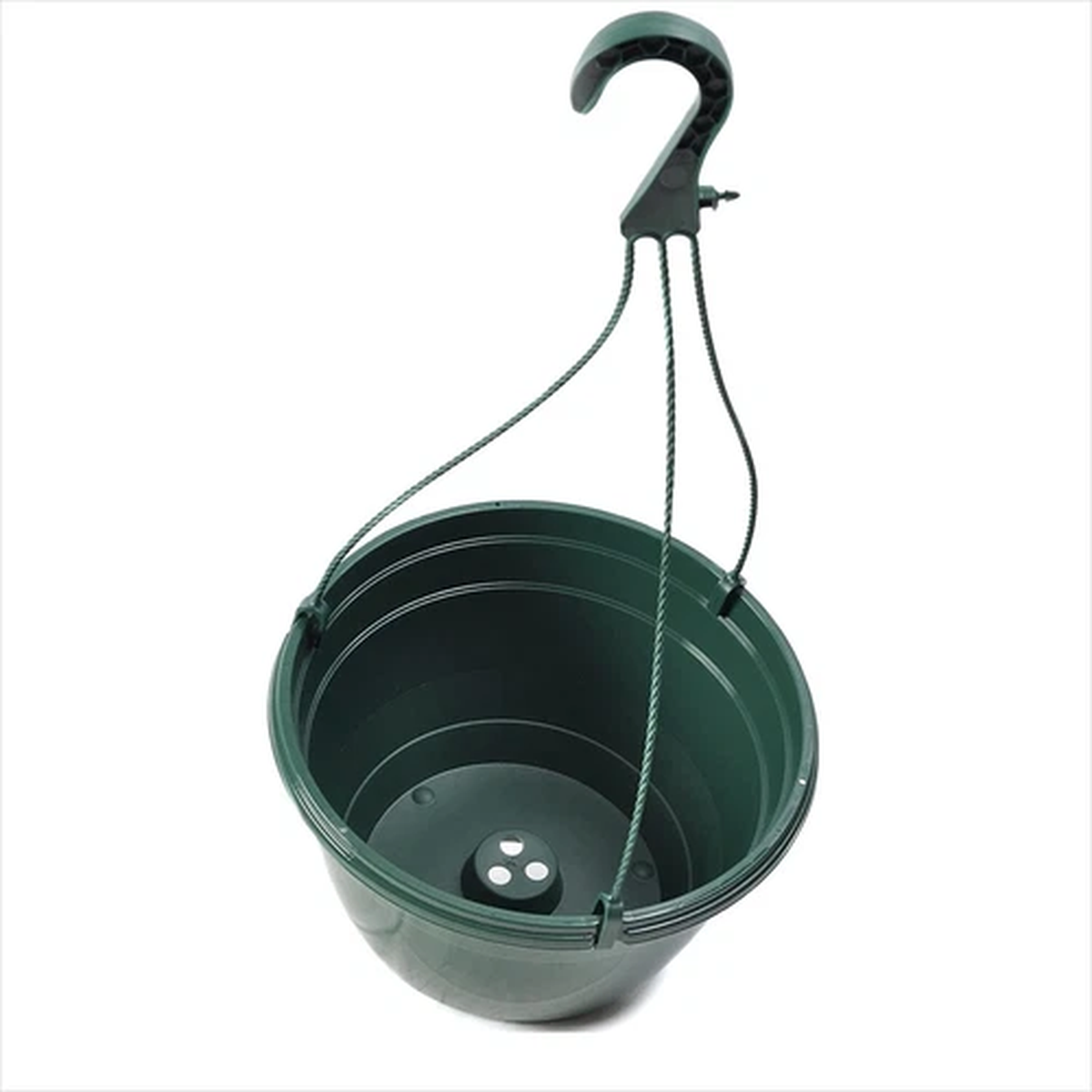 5 X 25CM / 5L GREEN PLASTIC HANGING POTS / BASKETS / PLANTERS