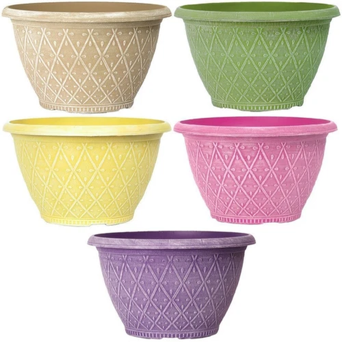 30cm Decorative Bowl Plant Pot Outdoor Garden Flower Herb Round Plastic Planter