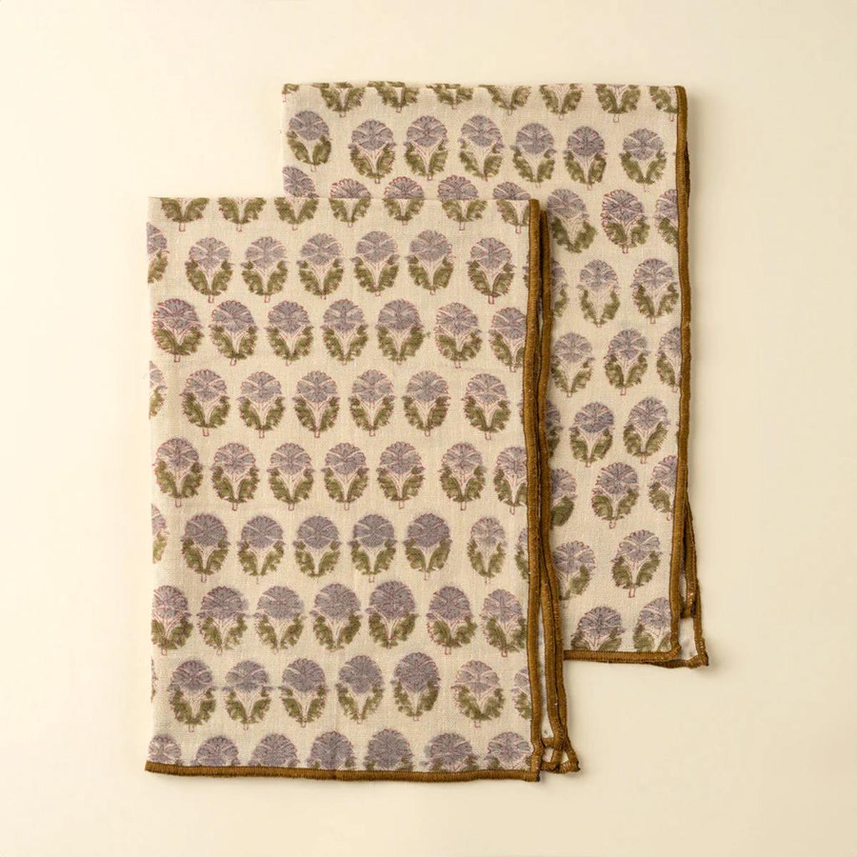 Nandini Block Print Tea Towels set of 2