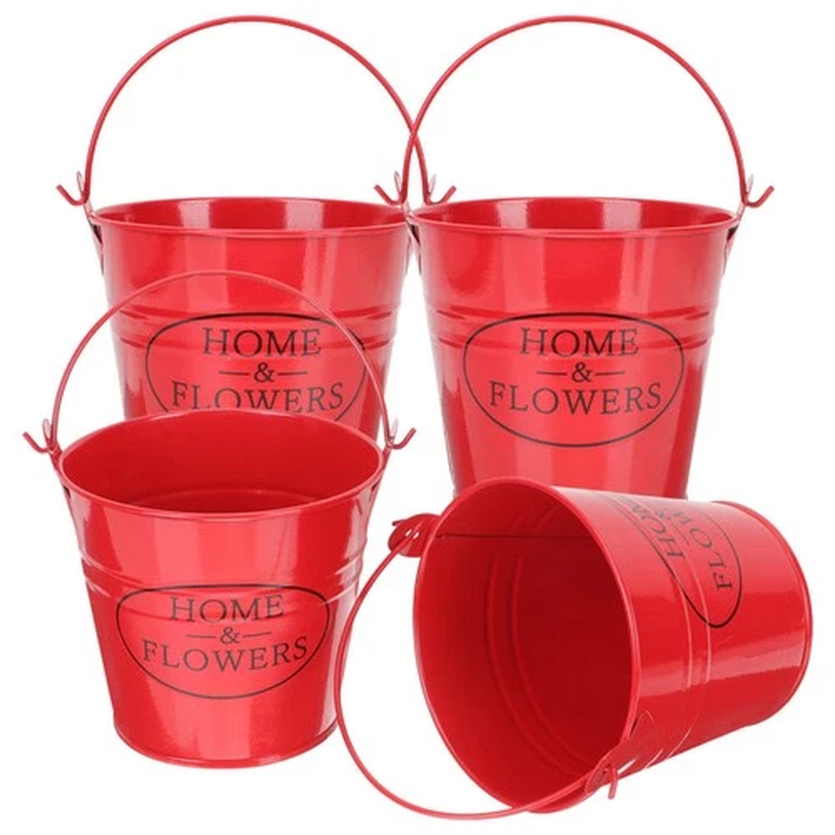 4 Pcs Dried Flower Container Garden Pot Vase Retro Iron Flowerpot