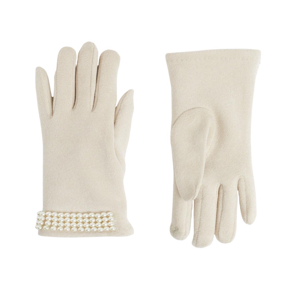 Coco White Pearly Wrist Gloves