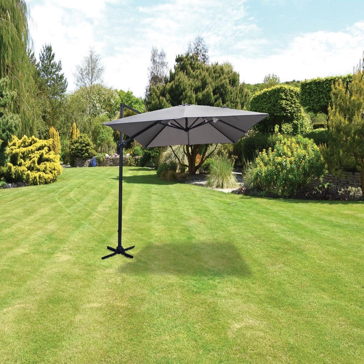 Garden Parasol Grey by Croft - 3 x 3M