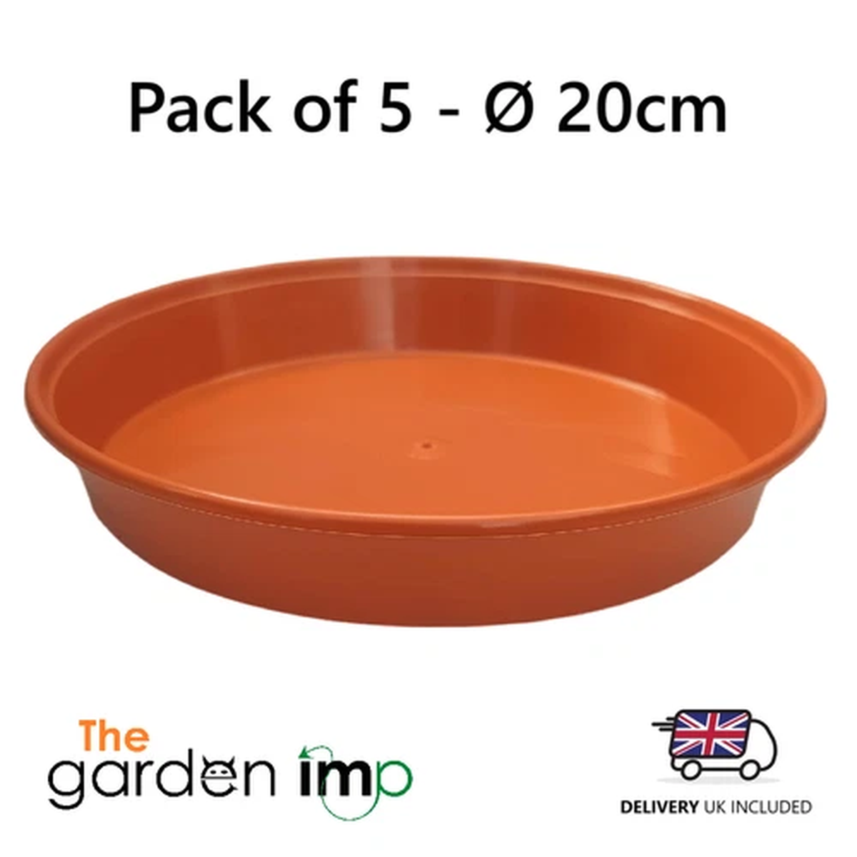 Plant Pot Saucers Plastic Terracotta 20cm Hydroponic Dish Strong Round Patio | 5