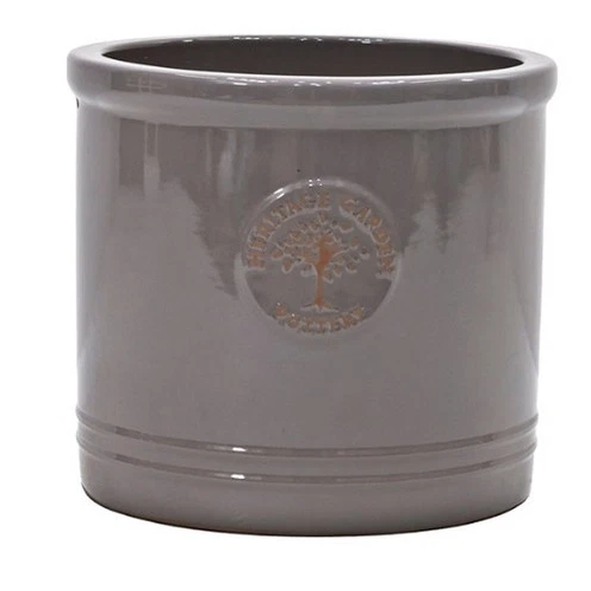 Ceramic Planter Frost Proof Round Gray Garden Pot Outdoor Heritage Flower Pot