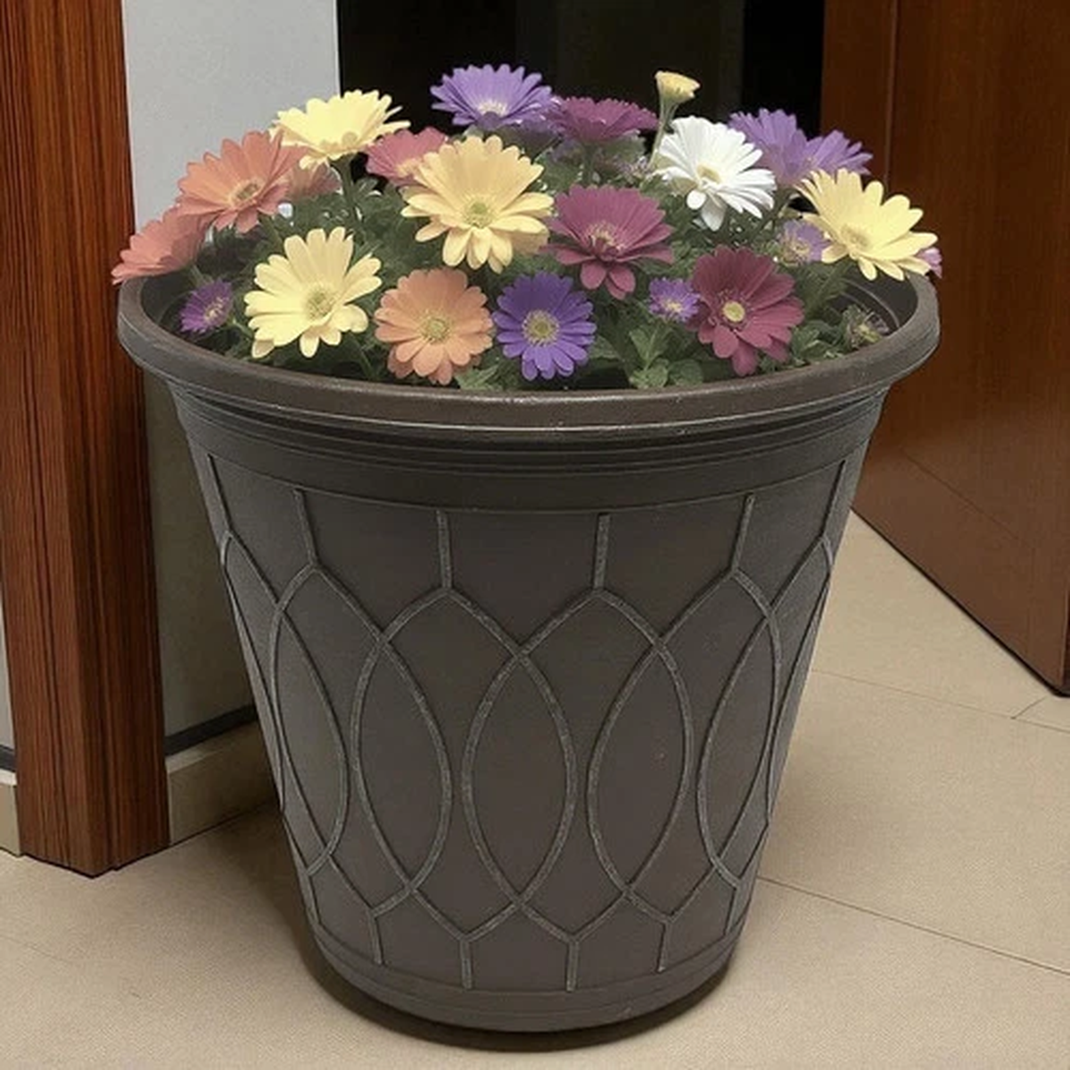 Large Outdoor Garden Planter Pot 32.5cm Decorative Plastic Plant Tub single/2