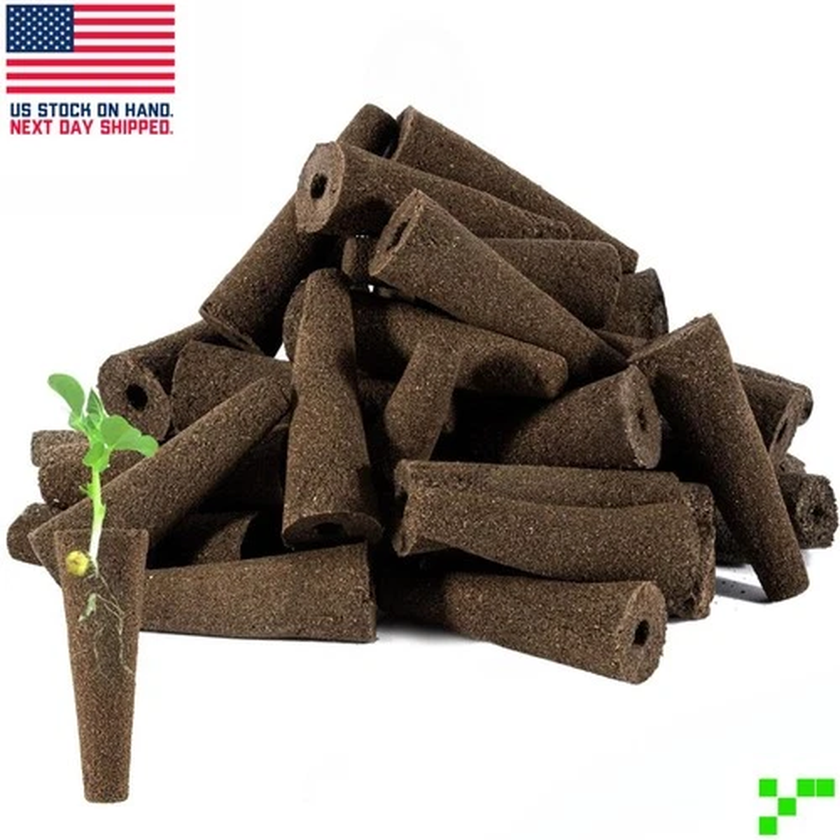 50 pc Hydroponic Grow Sponges Seed Starter Plugs for Herbs, Vegetables & Flowers