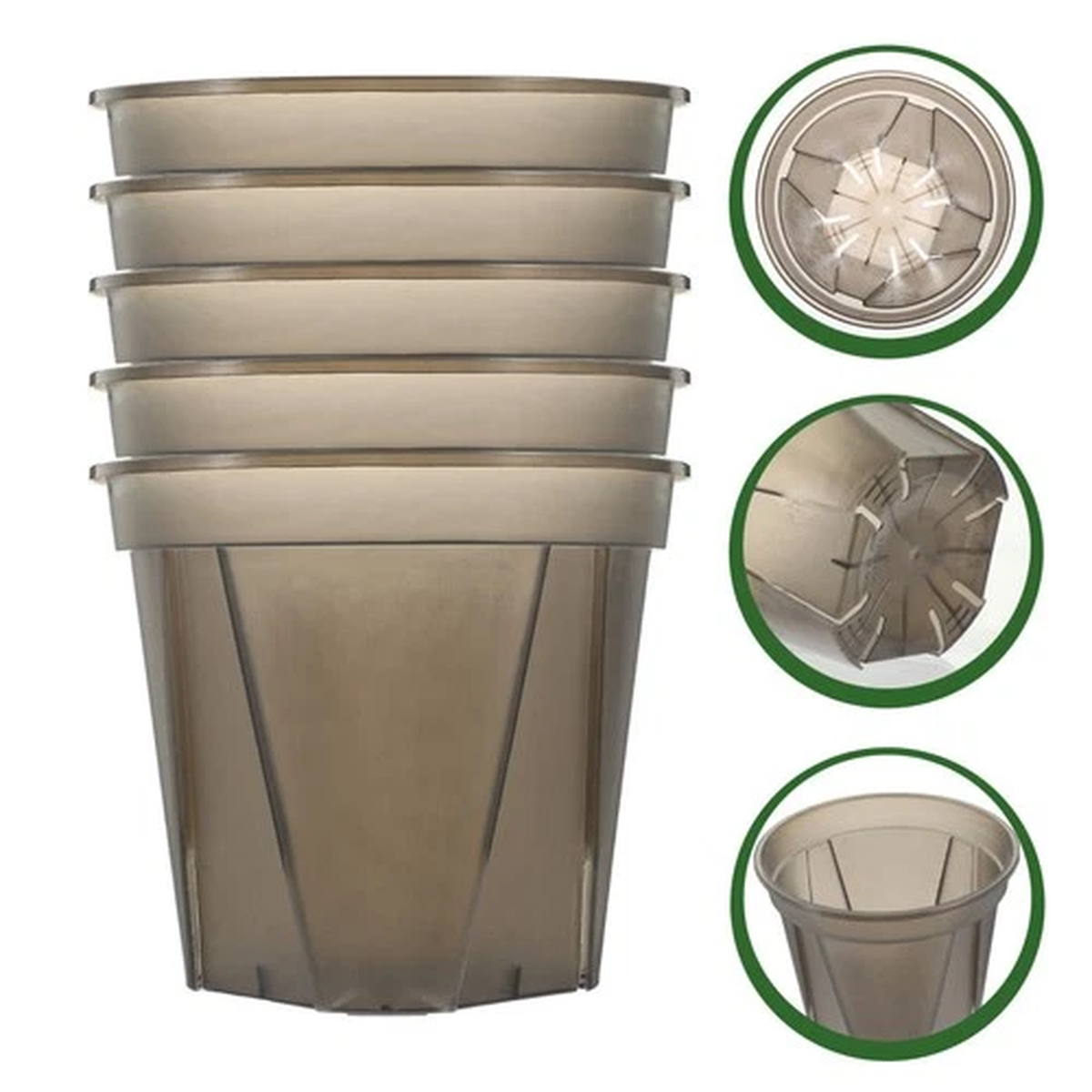 5pcs Gardening Flower Pot Flower Planter Garden Plant Pot Plastic Plant Pots