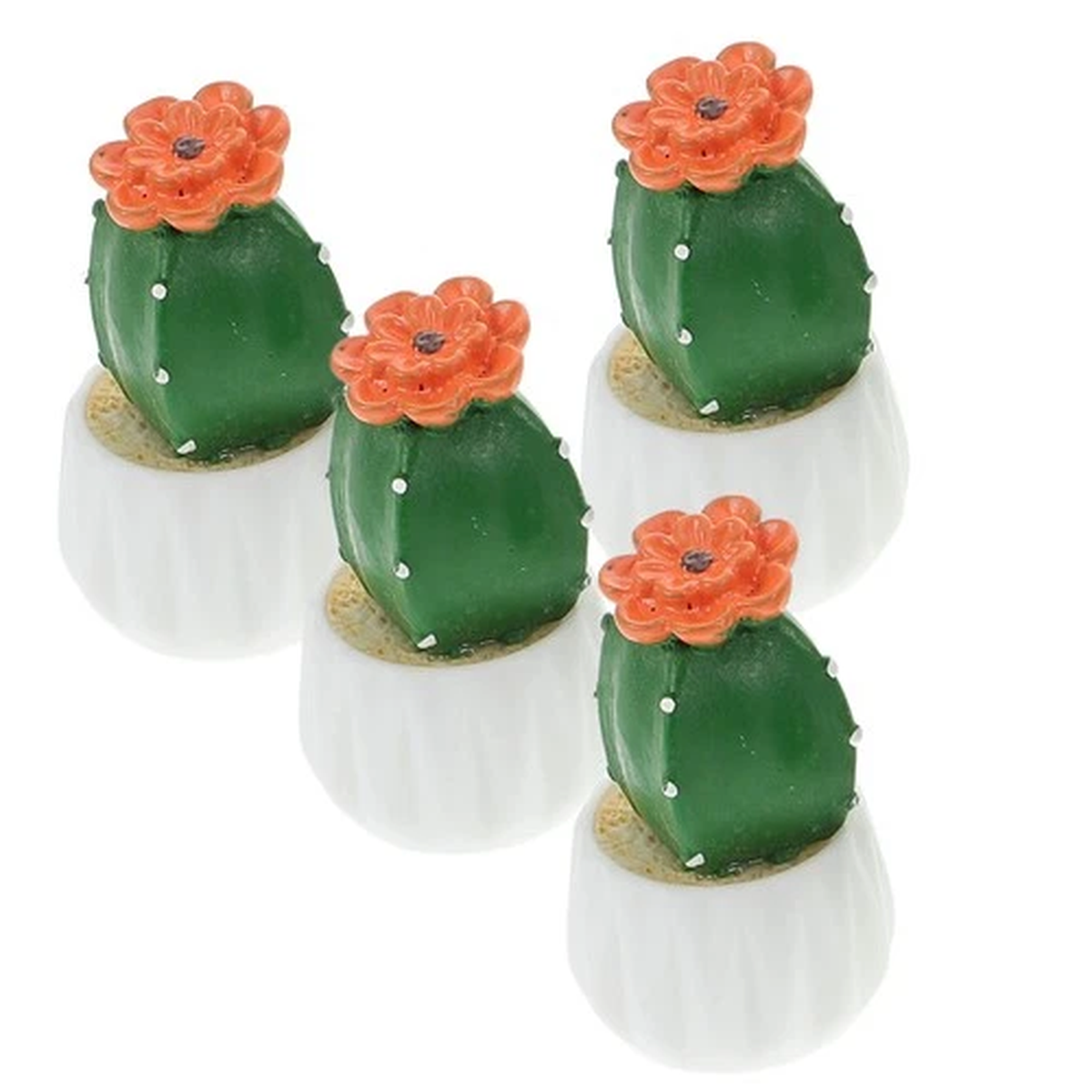 4 Pcs Artificial Cactus Imitation Bonsai Ornaments Potted Plants