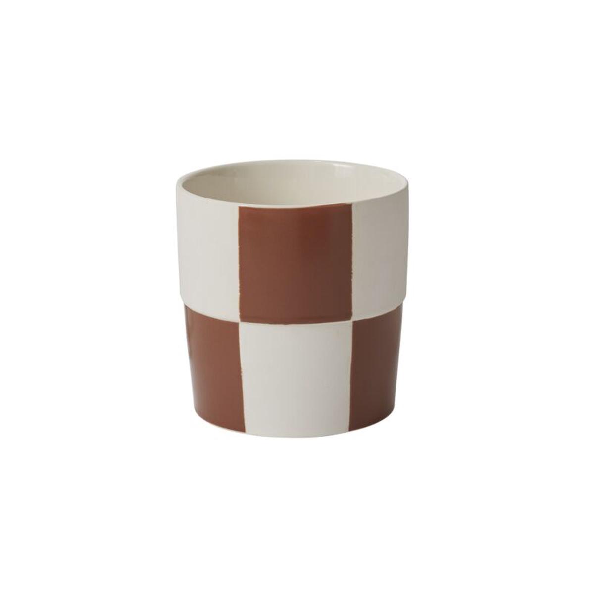 Checkerboard Pot: Brown