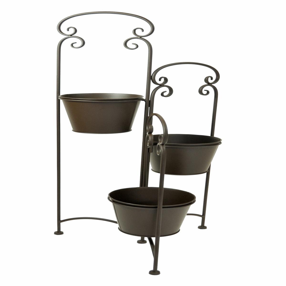 Scroll Planter Foldable Stand with 6.5" Pots