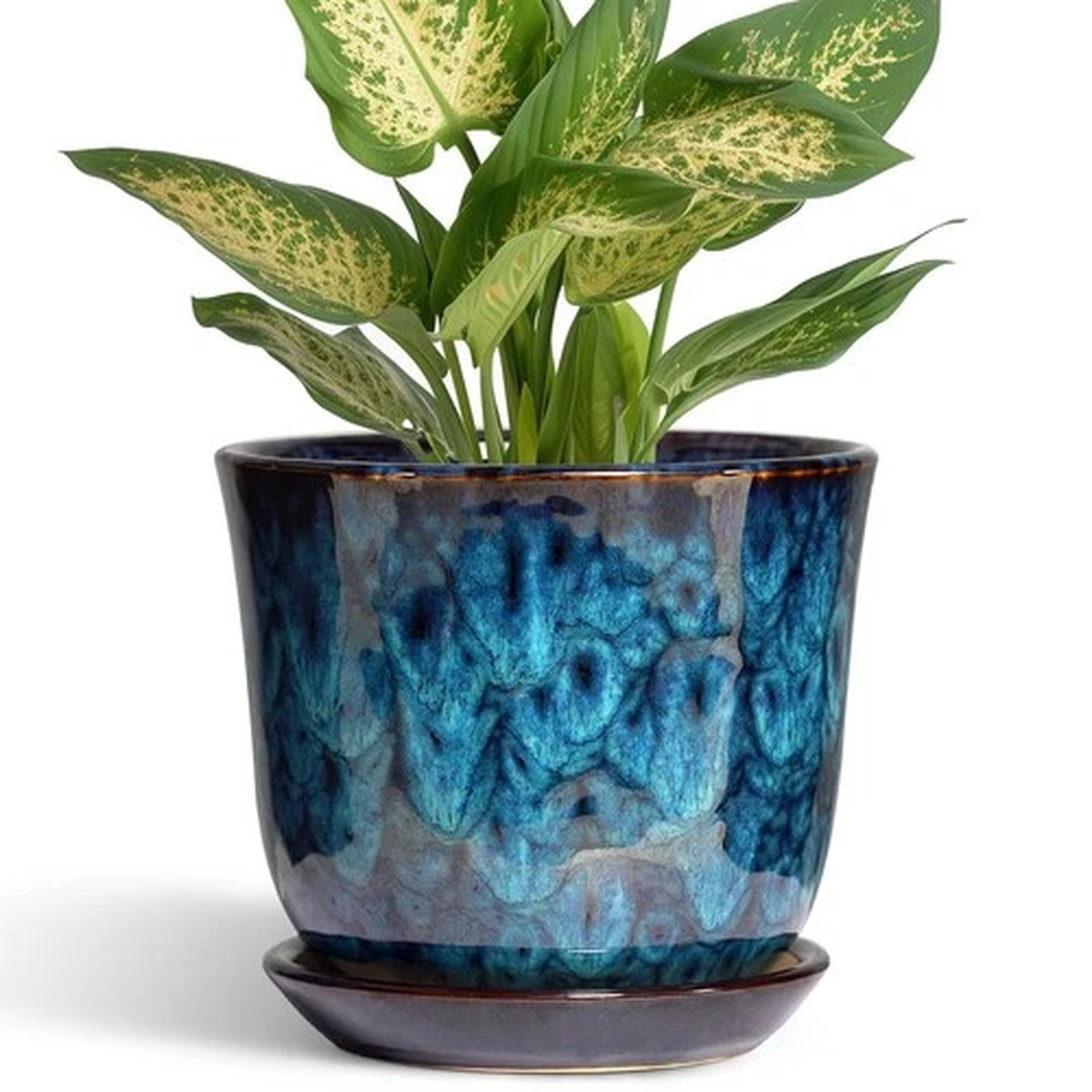SUNPOTFOR 5.6 Inch Plant Pot - Ceramic Pots for Plants with 6 Inch, Blue