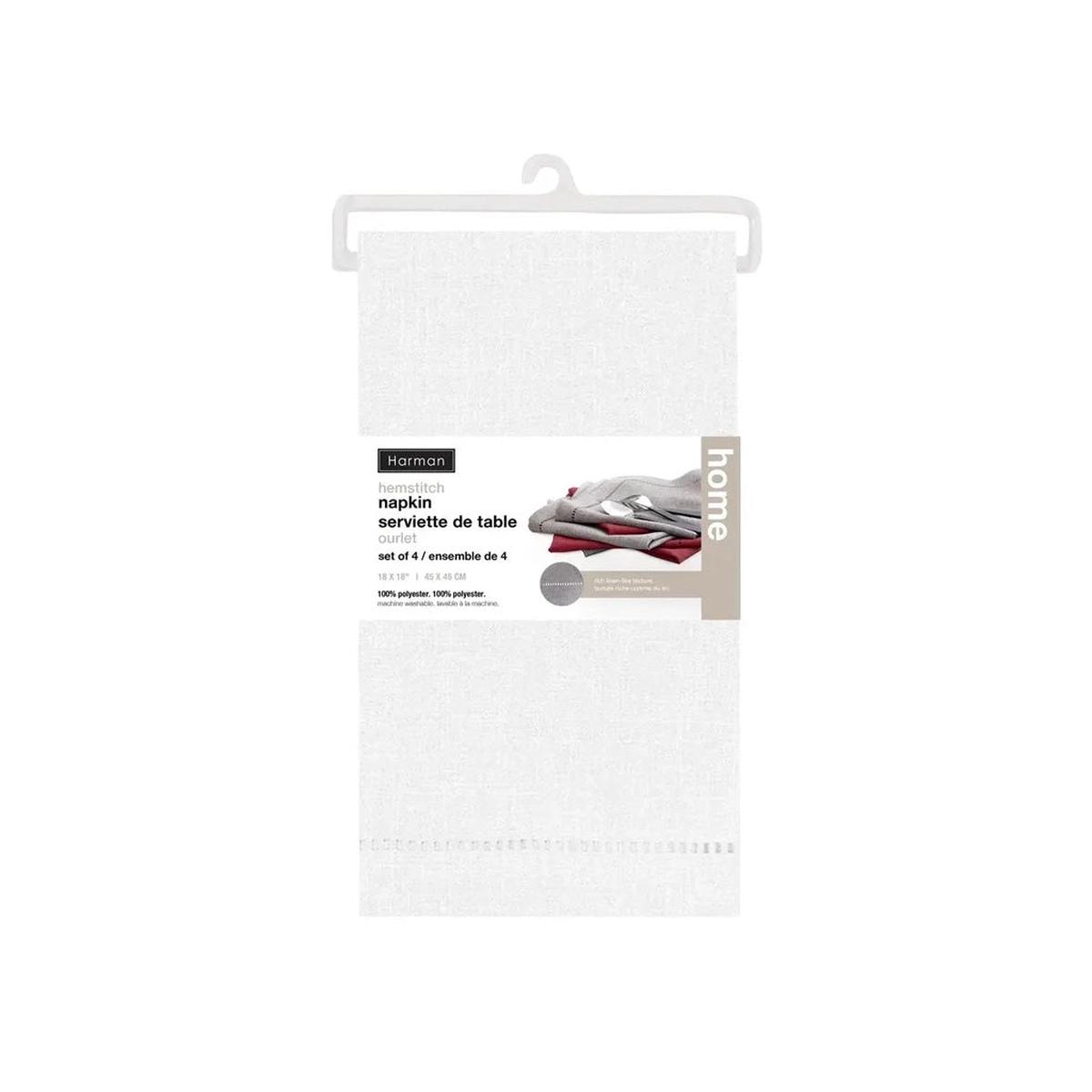 Hemstitch Napkin set of 4 White