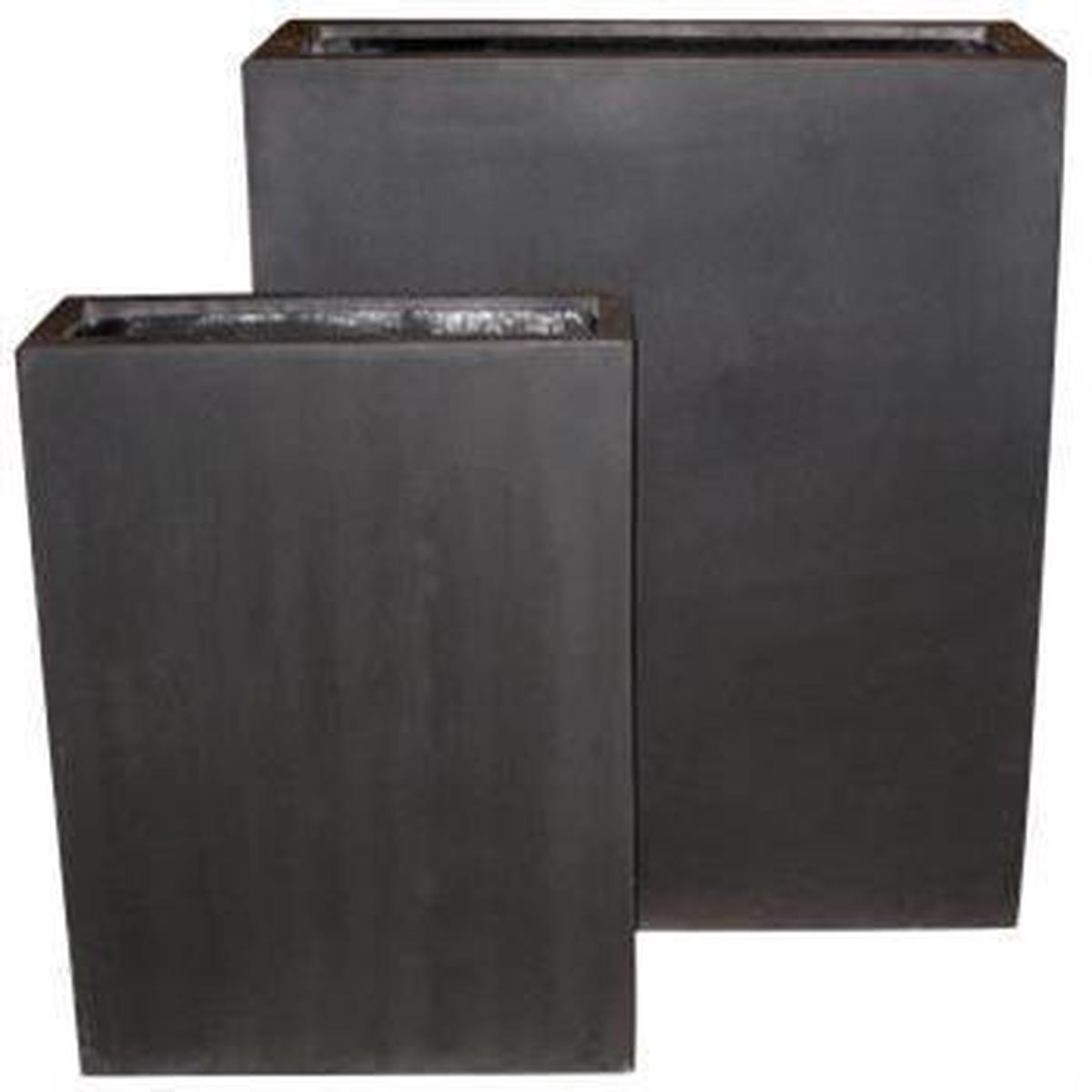 Rectangular Planter with Shelf Small Black
