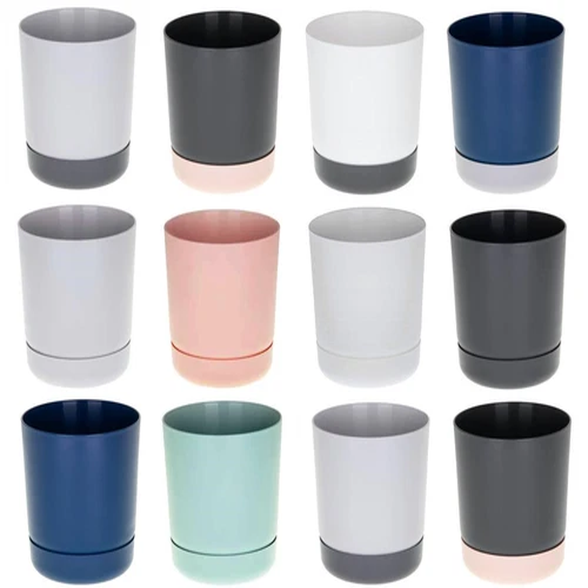 Plant pots with saucers indoor outdoor drain holes small large matt many SATINA