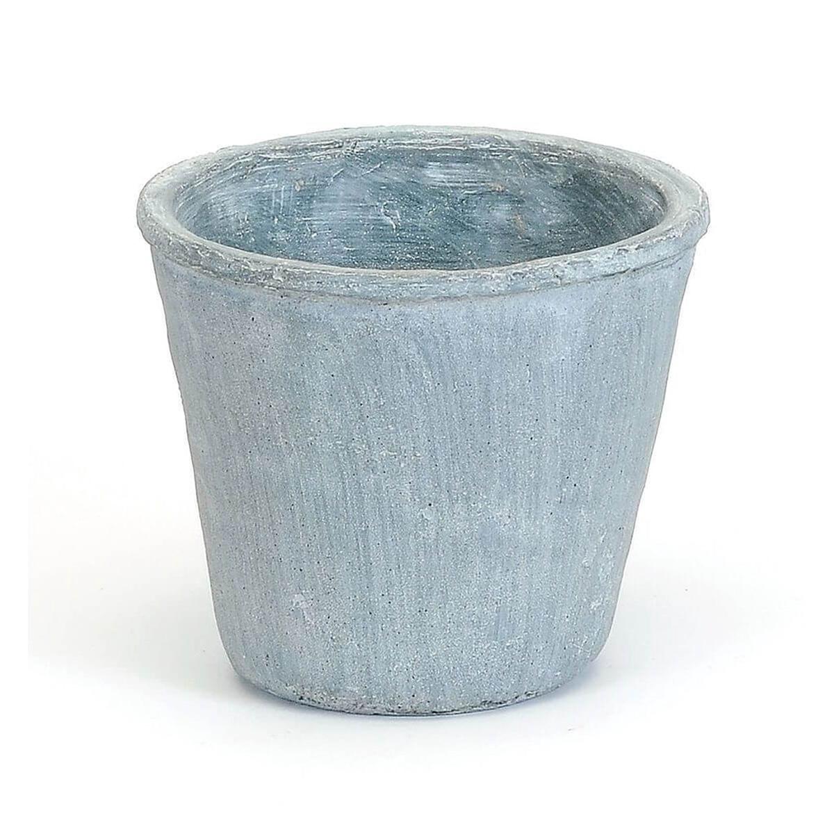 Distressed Grey Pot 8X6.5In