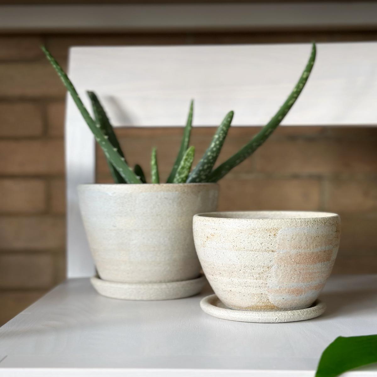 Stony White Check Planter by Sandra Bowkett