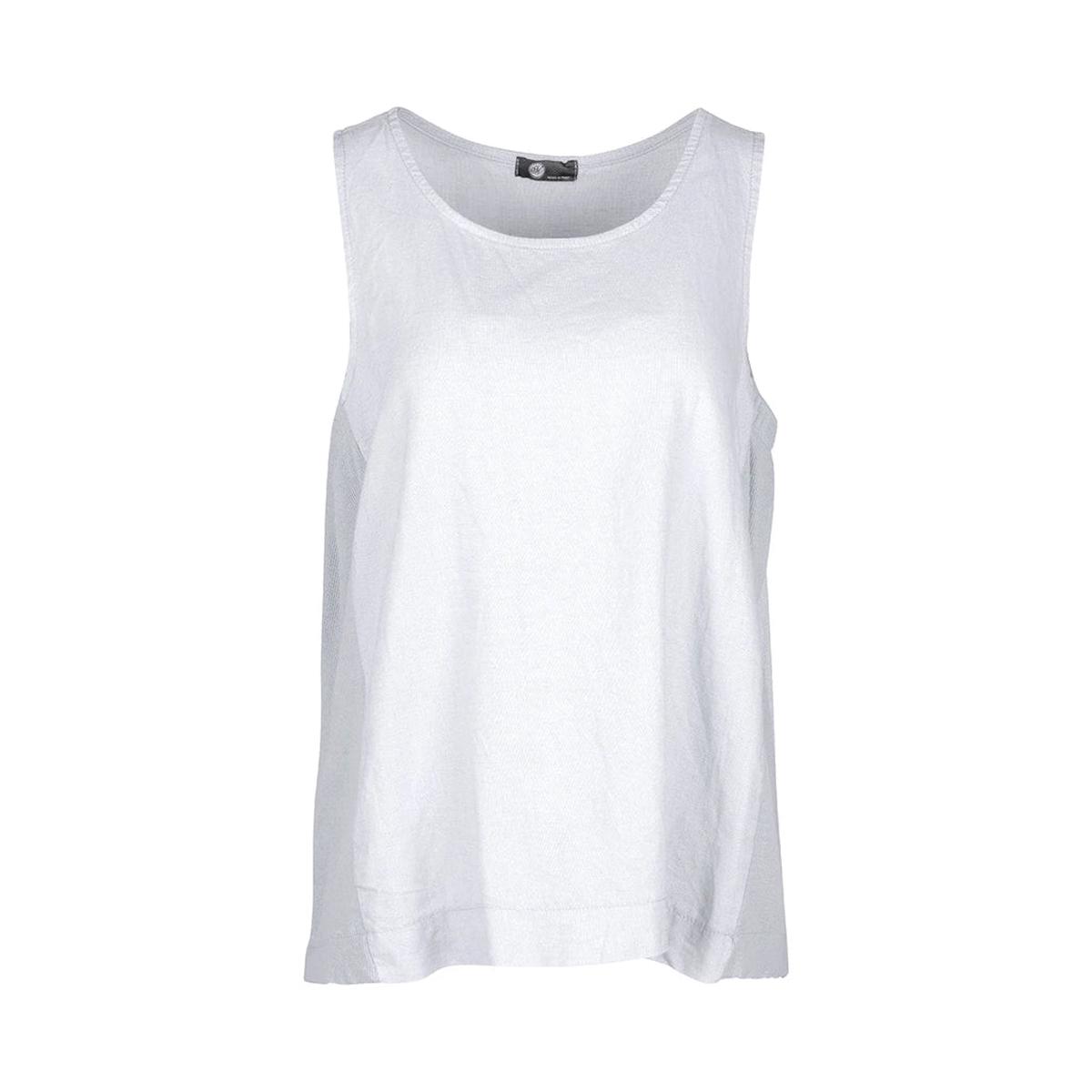 Woven & Knit Combo Sleeveless Top White