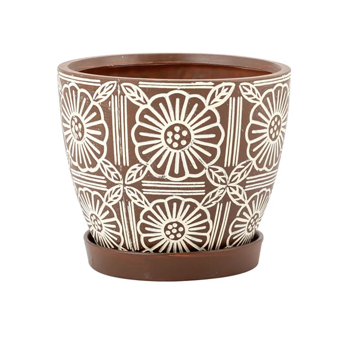 Rustic Flower Pot with Saucer