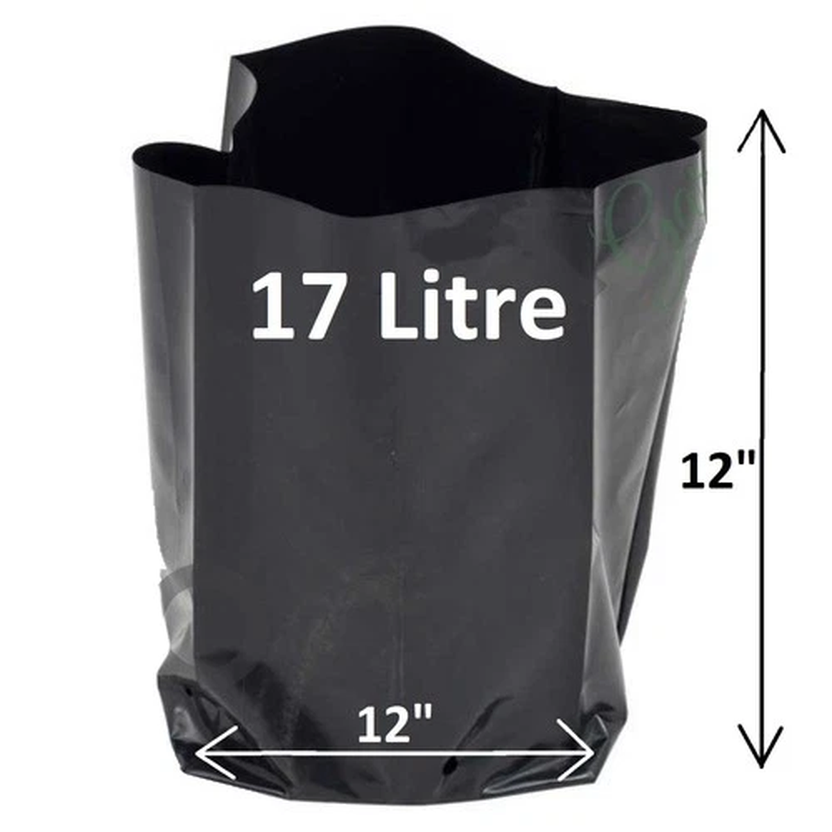 17 Litre Plant Poly Pots 12" x 12" Grow Bag Containers Hadopots Polythene