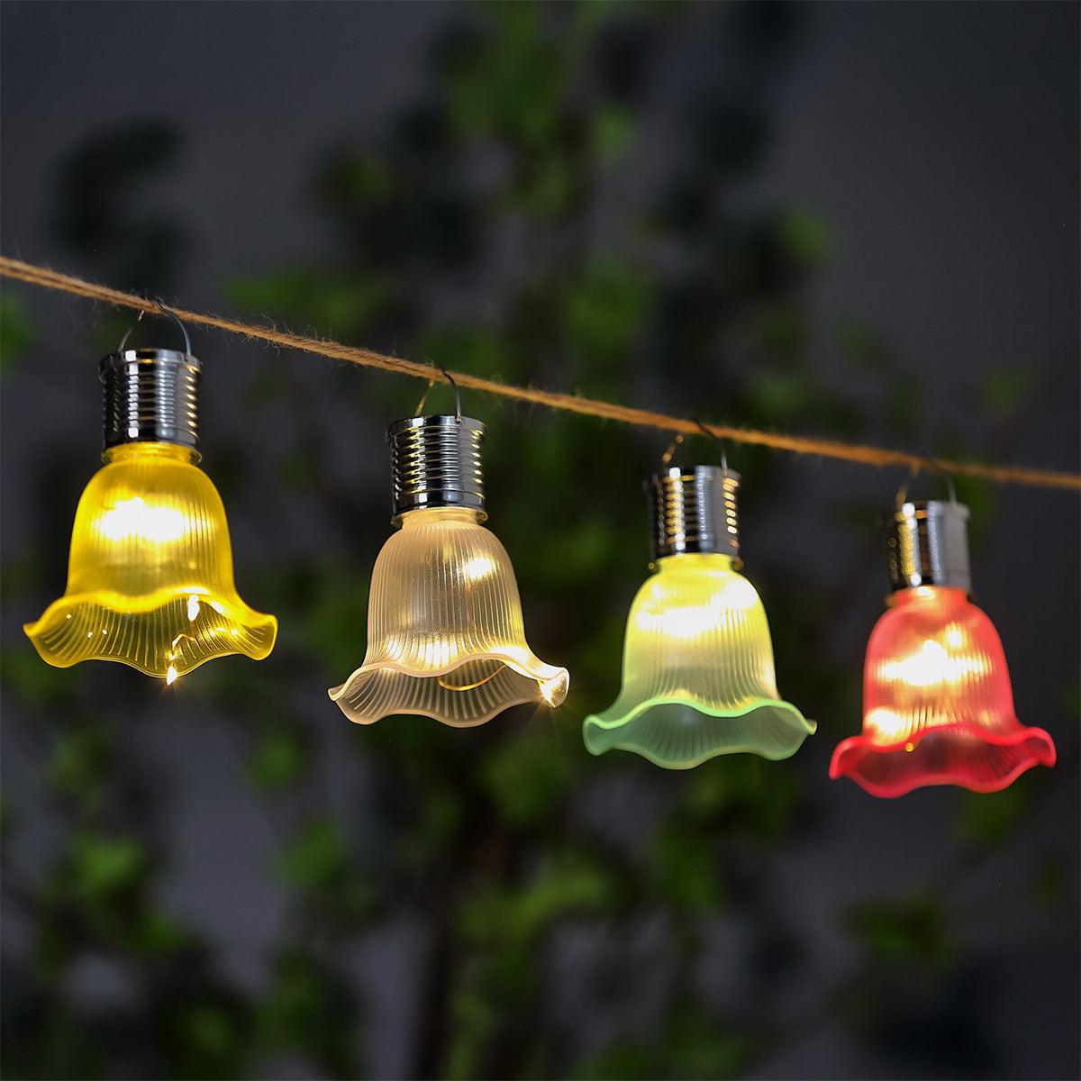 Flower Solar Garden Lantern Decoration Yellow LED - 10cm by Bright Garden