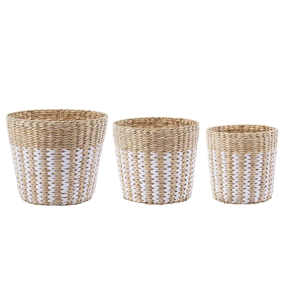 White Zig Zag Pot Cover