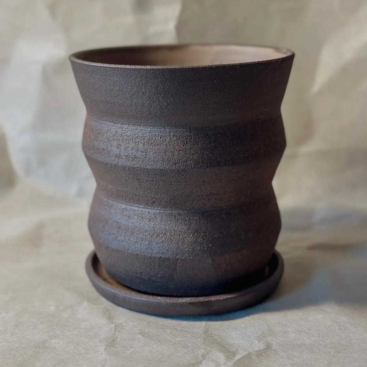 6 Dark Brown Angled Planter