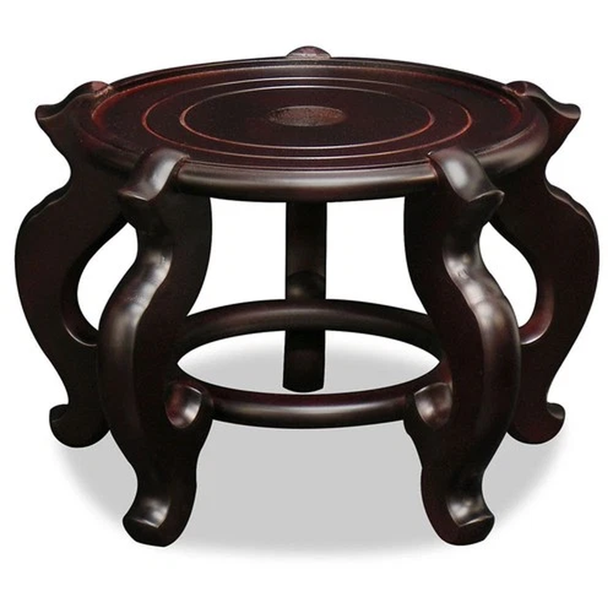 US Seller - 10.5 Inch Dark Brown Chinese Wooden Planter Stand