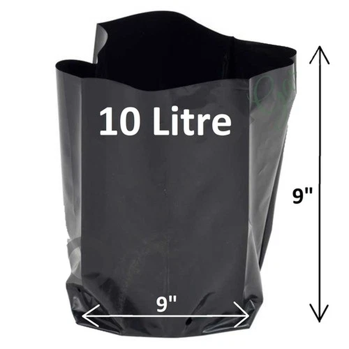 10 Litre Plant Poly Pots 9" x 9" Grow Bag Containers Hadopots Polythene