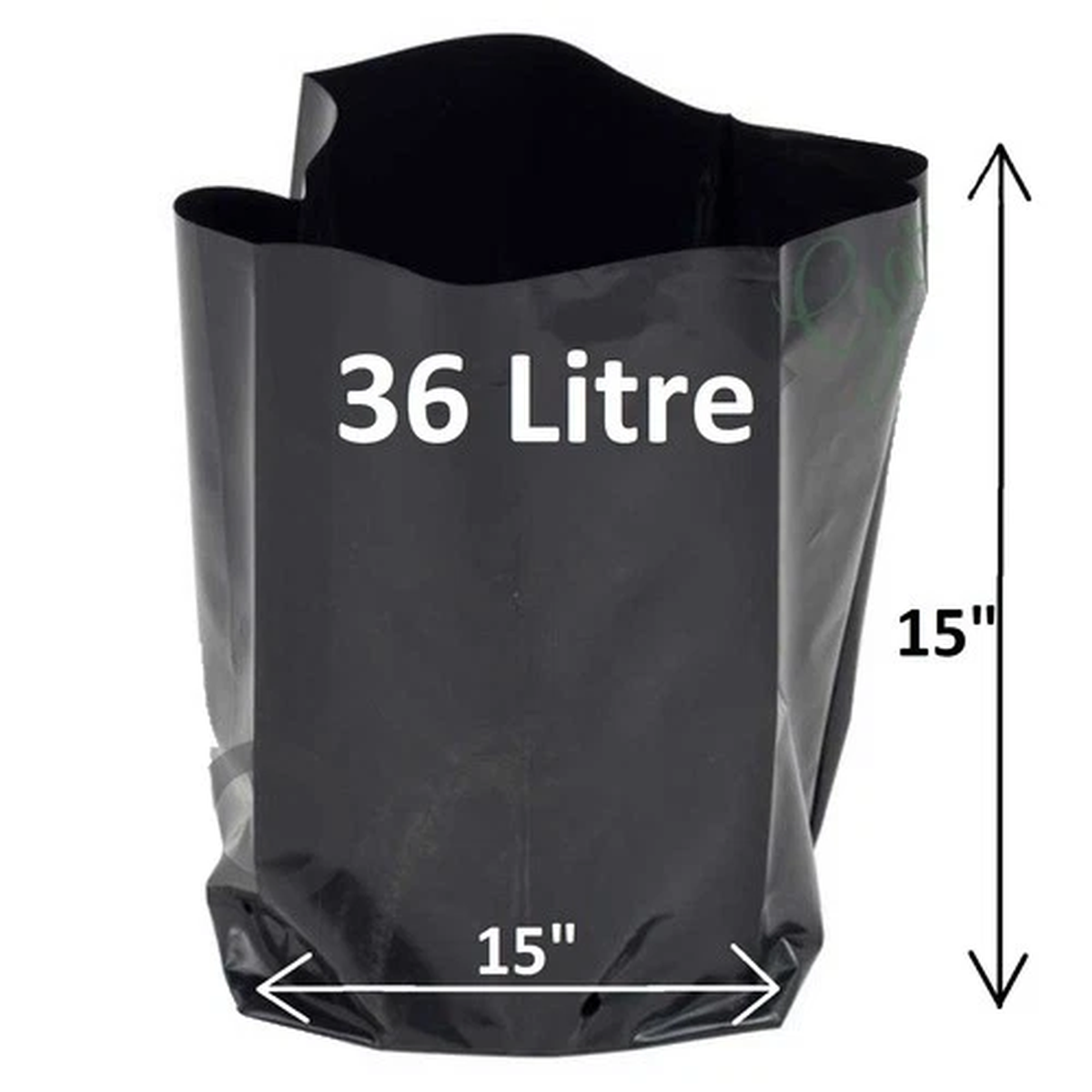 36 Litre Plant Poly Pots 15" x 15" Grow Bag Containers Hadopots Polythene