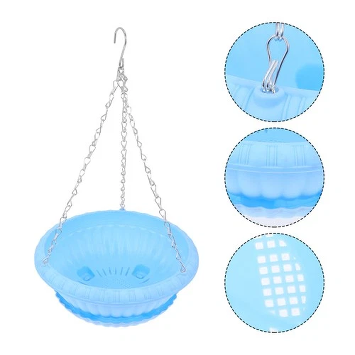 2 Sets Sturdy Hanging Planter Flower Holder Plastic Flowerpot Suspended